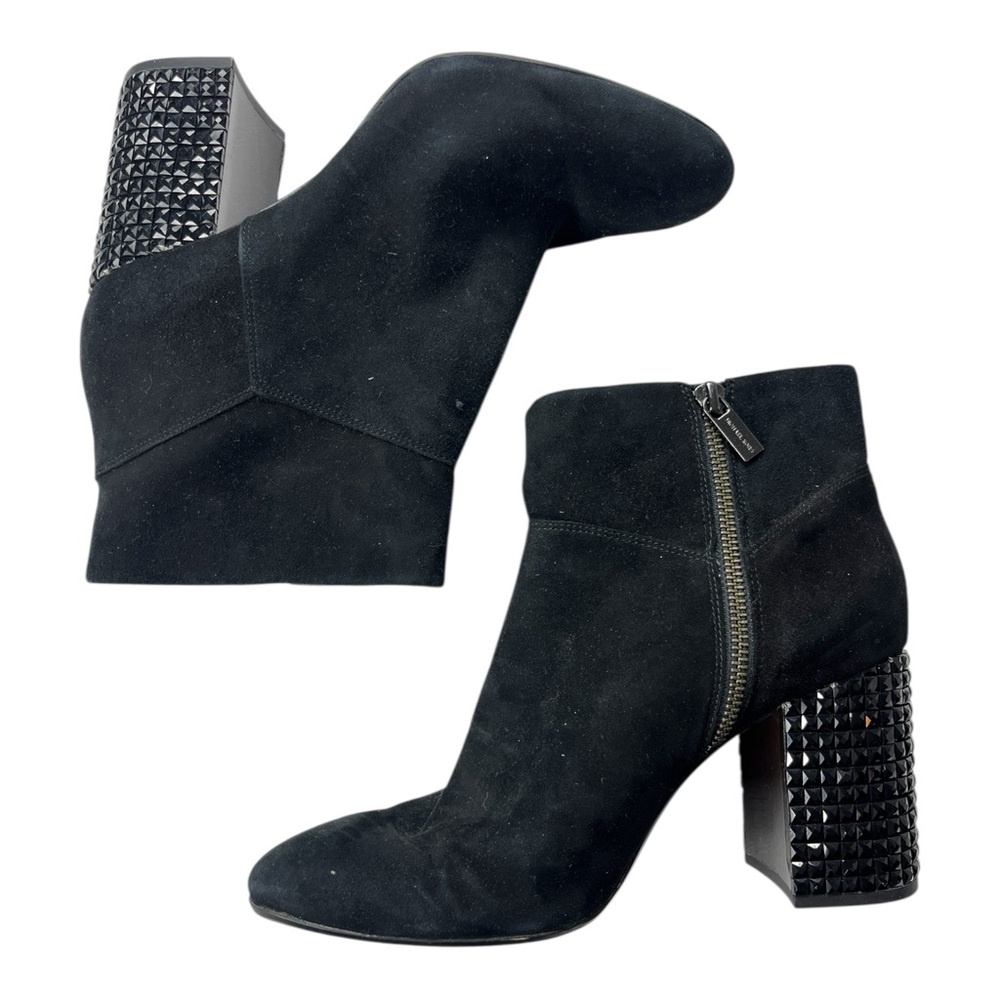 MICHAEL Michael Kors Black Ankle Booties with Studded Block Heel